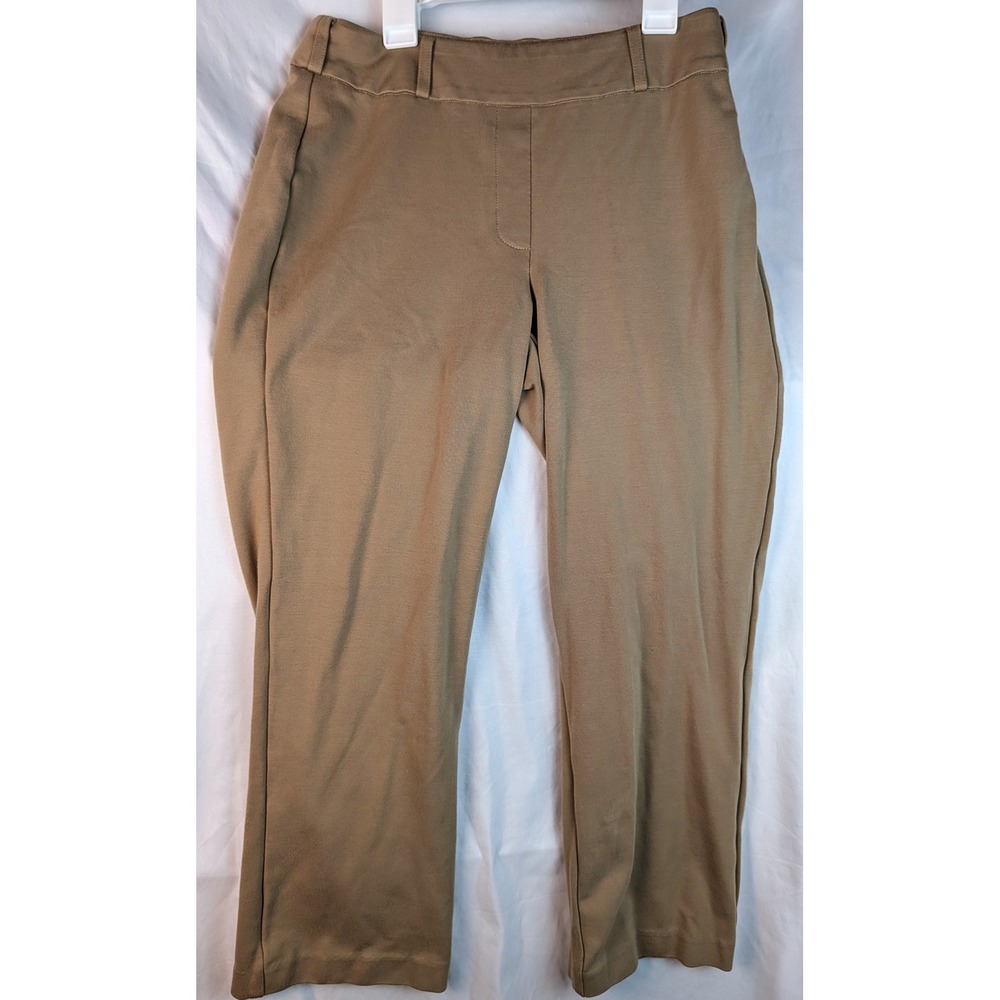 Jones & Co Jones New York Tan Khaki Ponte Knit Pull On Pants Women Small
